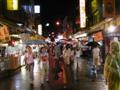 Tamshui night market in the rain